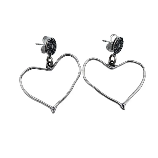 Pendientes Plata de palo Mujer colección Laika en forma de corazón