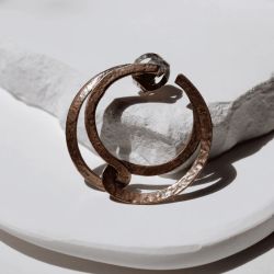 WE273X Pendientes Plata de Palo de Mujer Seishi aros de bronce entrelazados