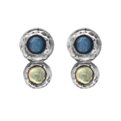 WE262X Pendientes PLATA DE PALOL Mujer Shinkai de plata 925 con aguamarina y olivina