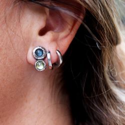 WE262X Pendientes PLATA DE PALOL Mujer Shinkai de plata 925 con aguamarina y olivina