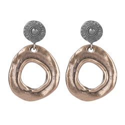 WE269X Pendientes Plata de Palo Mujer modelo Tetsu de bronce y plata de ley
