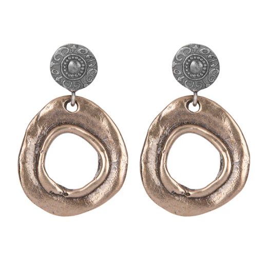 WE269X Pendientes Plata de Palo Mujer modelo Tetsu de bronce y plata de ley