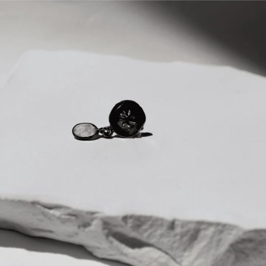WE275X Pendientes PLATA DE PALO Mujer Tōmei de plata 925 con estrella y piedra colgando