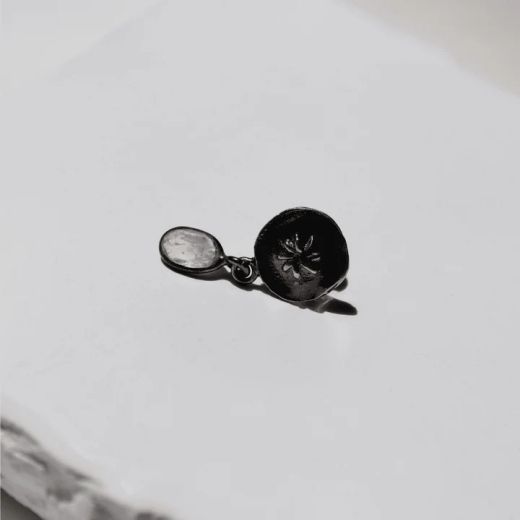 WE275X Pendientes PLATA DE PALO Mujer Tōmei de plata 925 con estrella y piedra colgando