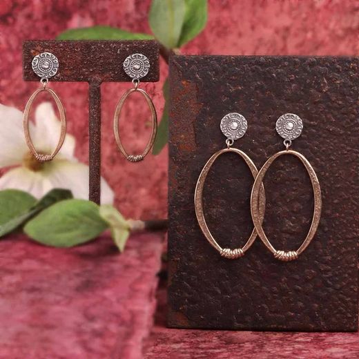 WE113X Pendientes mujer Plata de Palo de bronce extremados