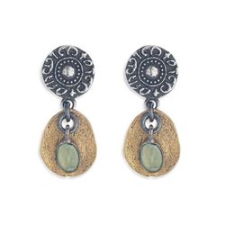 WE116X Pendientes mujer Plata de Palo piedra Calcedonia