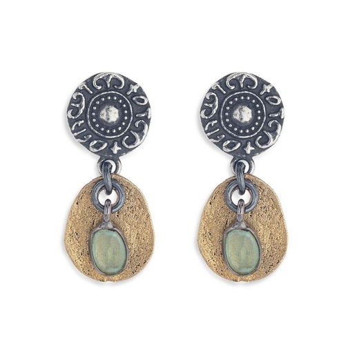 WE116X Pendientes mujer Plata de Palo piedra Calcedonia