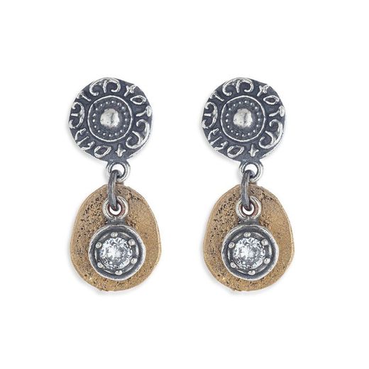 WE117X Pendientes PLATA DE PALO de mujer piedra Circonita