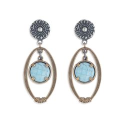 WE111T Pendientes PLATA DE PALO Turquesa extremados y modernos