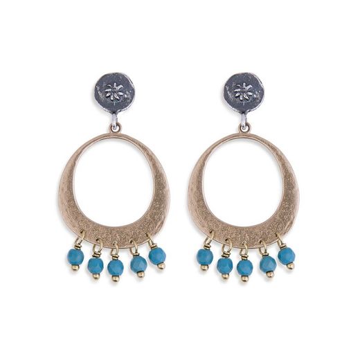 WE107X Pendientes mujer PLATADEPALO piedras turquesas