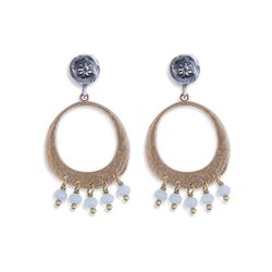 WE106X Pendientes Plata de Palo de mujer piedras calcedonias