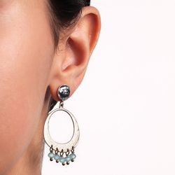 WE106X Pendientes Plata de Palo de mujer piedras calcedonias