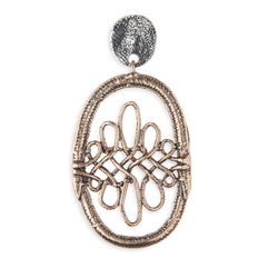 Pendientes Yannet WE215X Pendientes Plata de Palo mujer pieza oval de bronce y plata cómodo moderno y adaptable