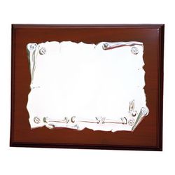 PL400 Placa conmemorativa en madera y aluminio plateado con madera de nogal diseño refinado