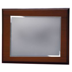 PL460 Placa homenaje fina y elegante madera de nogal y aluminio plateado