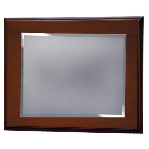 PL460 Placa homenaje fina y elegante madera de nogal y aluminio plateado
