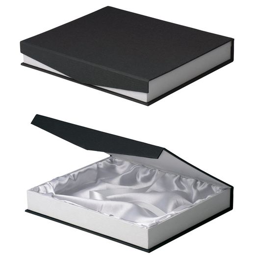 PL460 Placa homenaje fina y elegante madera de nogal y aluminio plateado