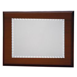 PL462 Elegante placa de homenaje para regalo en aluminio plateado y madera