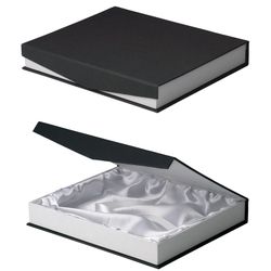 PL462 Elegante placa de homenaje para regalo en aluminio plateado y madera