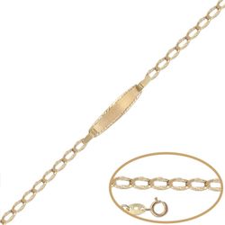 PU1139 Pulsera Lucarelli de bebé con placa para el grabado oro de 18k