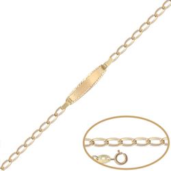 PU1141 Pulsera Bebé hermosa de oro 18k con placa satinada y bisel lapidado