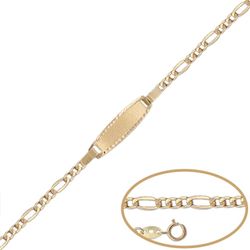 PU1143 Pulsera Nomeolvides Oro 18KL de Bebé con placa para grabado