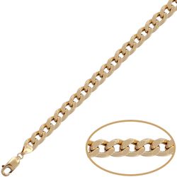 PU1208 Pulsera barbada para hombre hueca en Oro de 18 Kilates, pulsera realizada artesanalmente en oro 18k, terminación en brillo