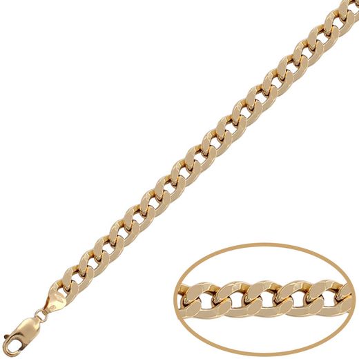 PU1208 Pulsera barbada para hombre hueca en Oro de 18 Kilates, pulsera realizada artesanalmente en oro 18k, terminación en brillo