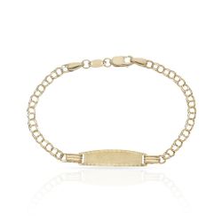 PU505 Pulsera esclava nomeolvides infantil en oro 18k de bebé con placa cadena Húngara