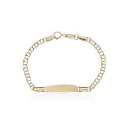 PU506 Pulsera esclava infantil oro 18k ideal para bebés con placa para personalizar