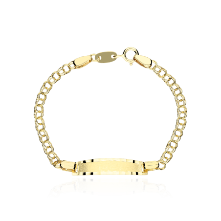 PU506 Pulsera esclava infantil oro 18k ideal para bebés con placa para personalizar