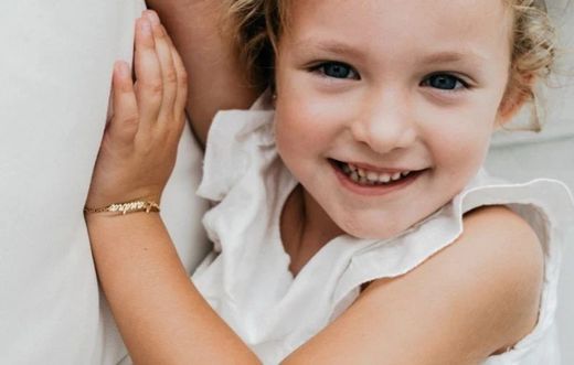 PU753 Pulsera oro 18k de bebé o de primera comunión con perlas, circonita y dos ositos calados