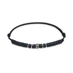 Pulsera PLATA DE PALO autoajustable de nylon negro Referencia BB051N atrayente y atractiva