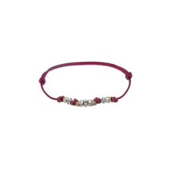 Pulsera Plata de Palo Calavera modelo Paprika de Plata 925, bronce y nylon