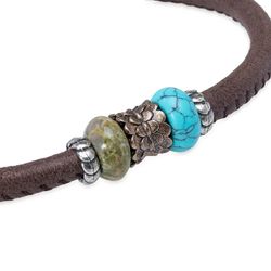 Pulsera Camela WB481X Plata de Palo mujer sofisticada y elegante  en plata, cuero y bronce