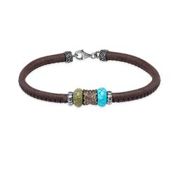 Pulsera Camela WB481X Plata de Palo mujer sofisticada y elegante  en plata, cuero y bronce