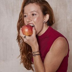 Pulsera Celia WB493X Pulsera PLATA DE PALO de mujer en plata, cuero y granates