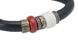 WB658X Pulsera Plata de Palo de Cuero Mujer Culion pulsera de cuero de la Colección PALAWAN  estilo artesanal, natural y lleno de fuerza