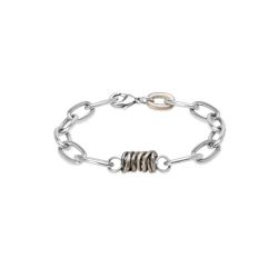 MB285X Pulsera Plata de Palo de Hombre modelo Aminn cadena bañada en plata de ley  925 y bronce