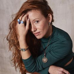 Pulsera Ines WB480X PLATA DE PALO de mujer en cuero marrón mostaza, plata y bronce