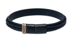 Pulsera Lyon MB250X Plata de Palo de hombre de cuero artesanal