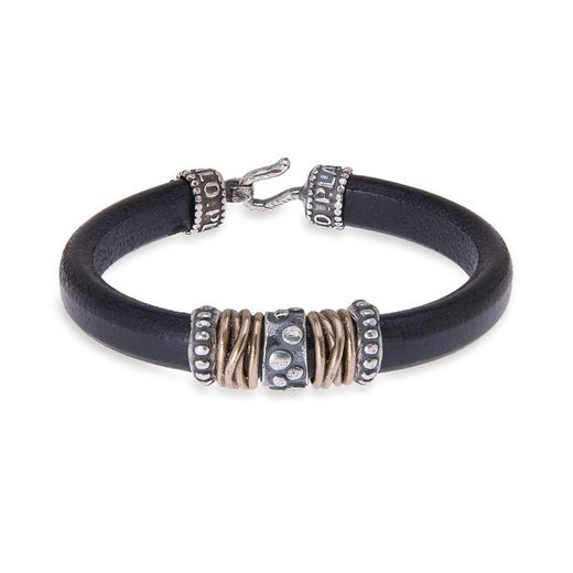 MB145X Pulsera PLATA DE PALO hombre filigranas en bronce
