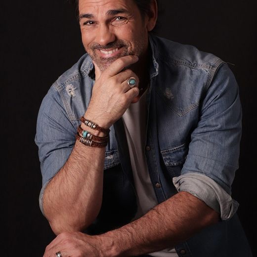 MB151X PULSERA PLATA DE PALO Vintage hombre cuero marrón y piezas de bronce y plata