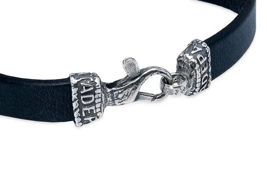 Pulsera Monchi MB255X Plata de Palo unisex de cuero y cruz en plata