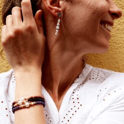 Pulsera PLATA DE PALO Mujer colección Nila con piedras violeta