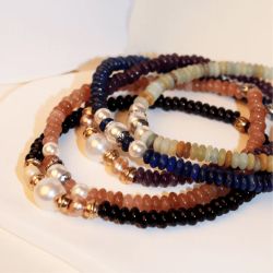 Pulsera PLATA DE PALO Mujer colección Nila con piedras violeta