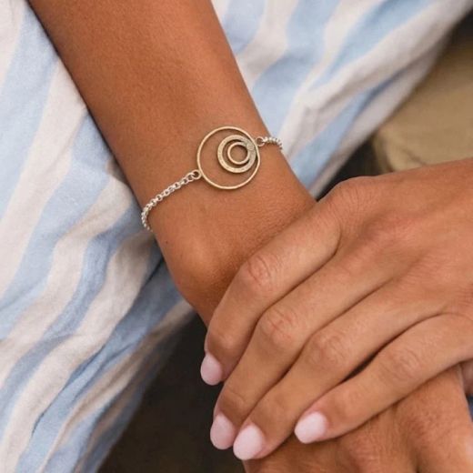 WB660X Pulsera Plata de Palo Mujer Palawan de Cadena de Plata 925 y Aros de Bronce Estilo delicado, versátil y contemporáneo