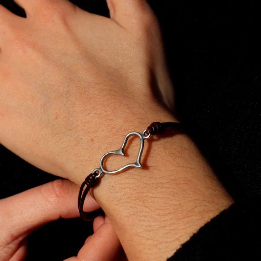 WB578X Pulsera PLATA DE PALO Mujer Zoco de Plata 925 y Cuero