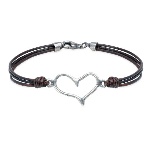 WB578X Pulsera PLATA DE PALO Mujer Zoco de Plata 925 y Cuero