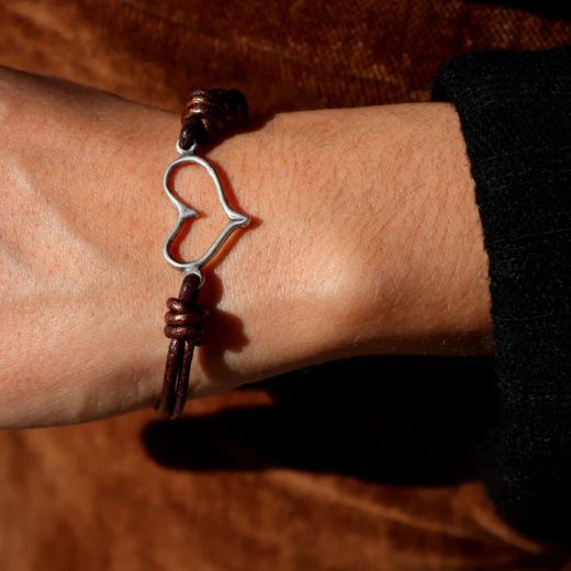 WB578X Pulsera PLATA DE PALO Mujer Zoco de Plata 925 y Cuero